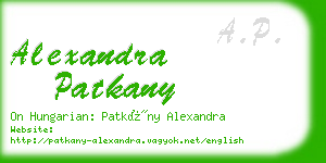 alexandra patkany business card